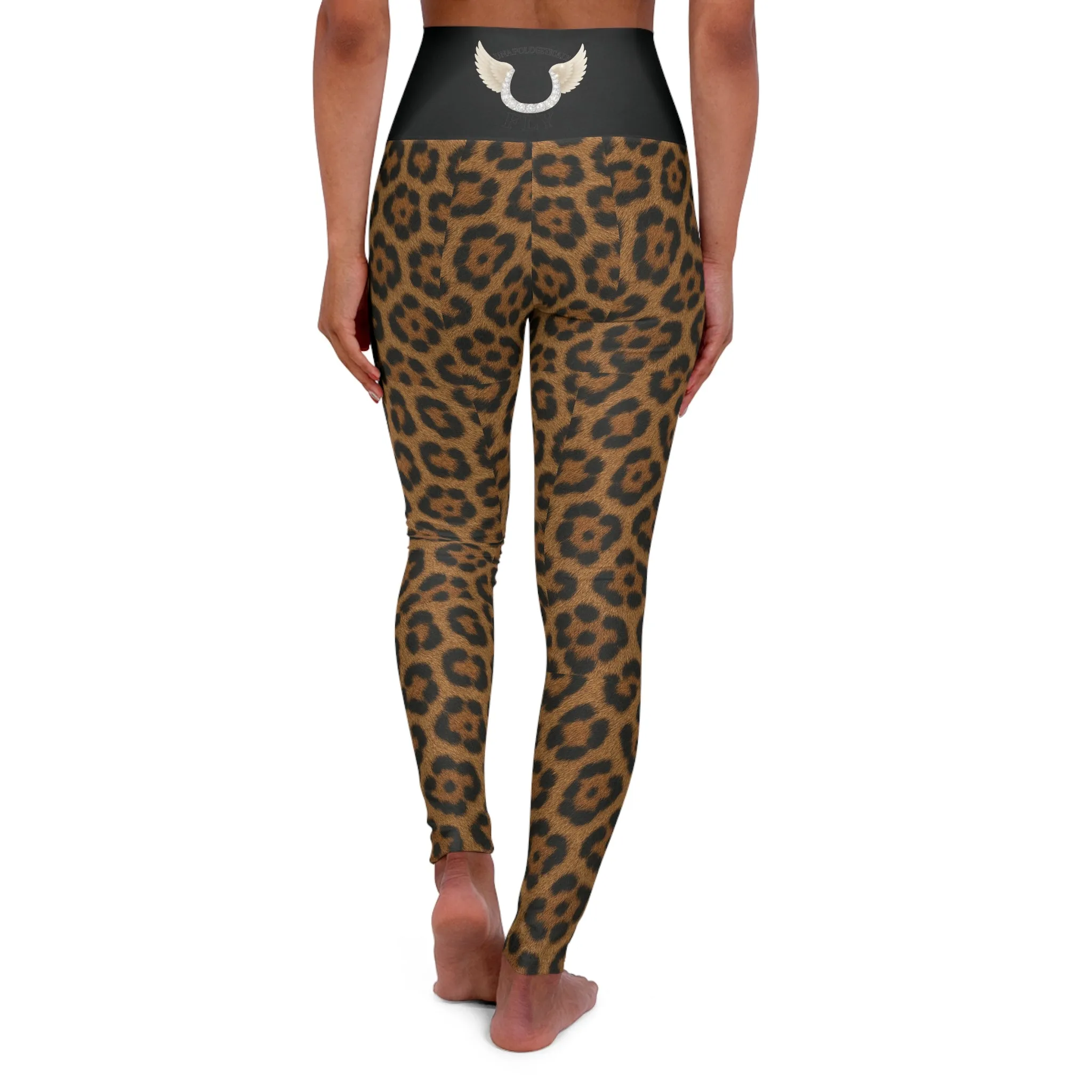 Unapologetically Fly High Waisted Yoga Leggings - Leopard Print Activewear