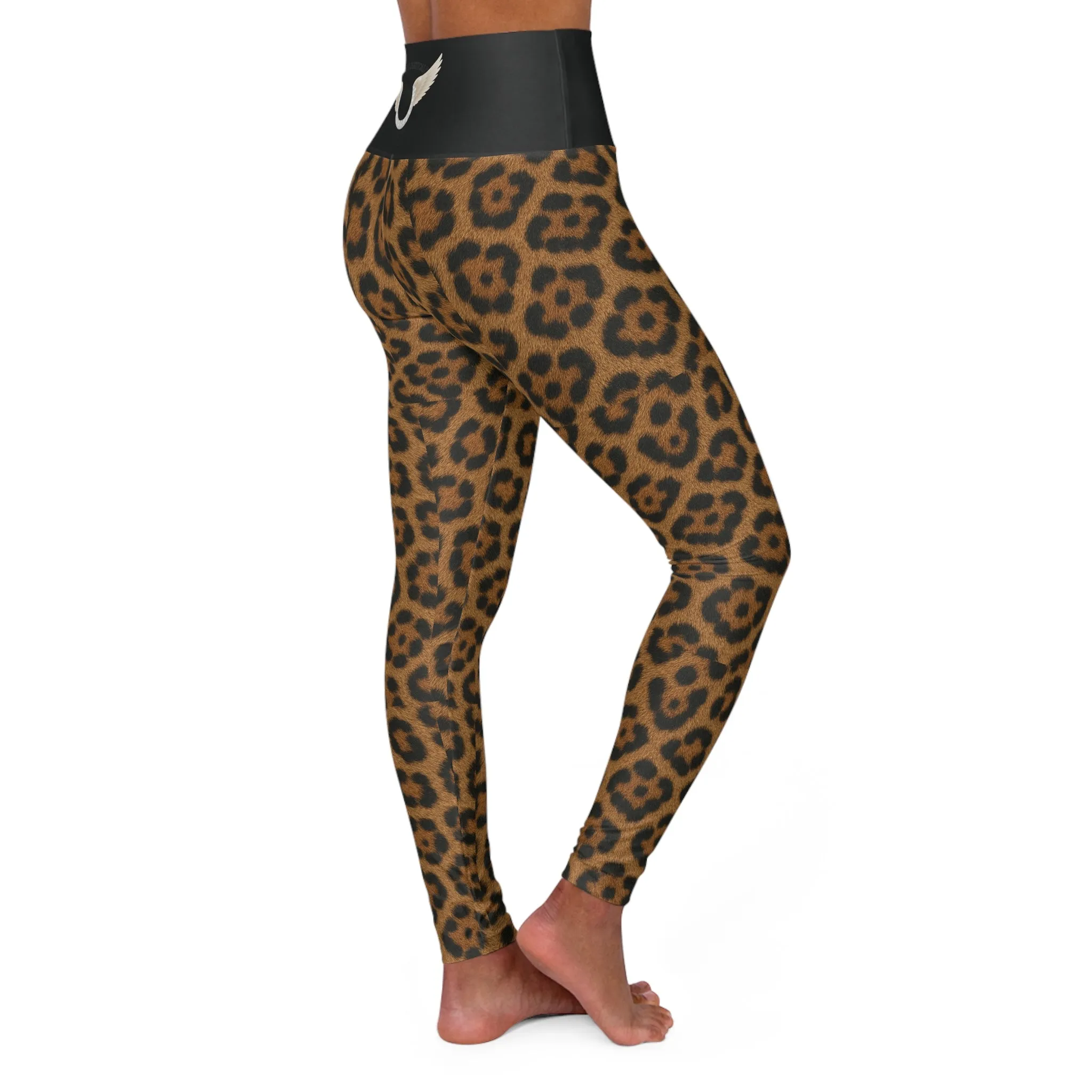 Unapologetically Fly High Waisted Yoga Leggings - Leopard Print Activewear
