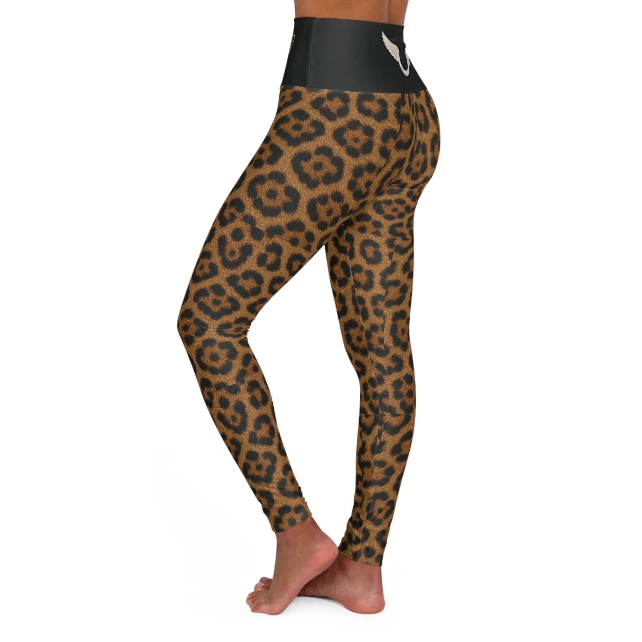 Unapologetically Fly High Waisted Yoga Leggings - Leopard Print Activewear