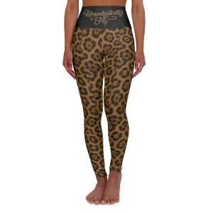 Unapologetically Fly High Waisted Yoga Leggings - Leopard Print Activewear