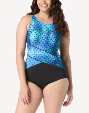Underwater Dot High Neck Polyester C Cup One Piece