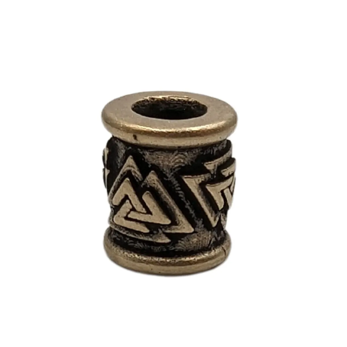 Valknut bronze paracord bead