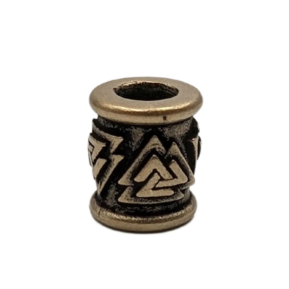 Valknut bronze paracord bead