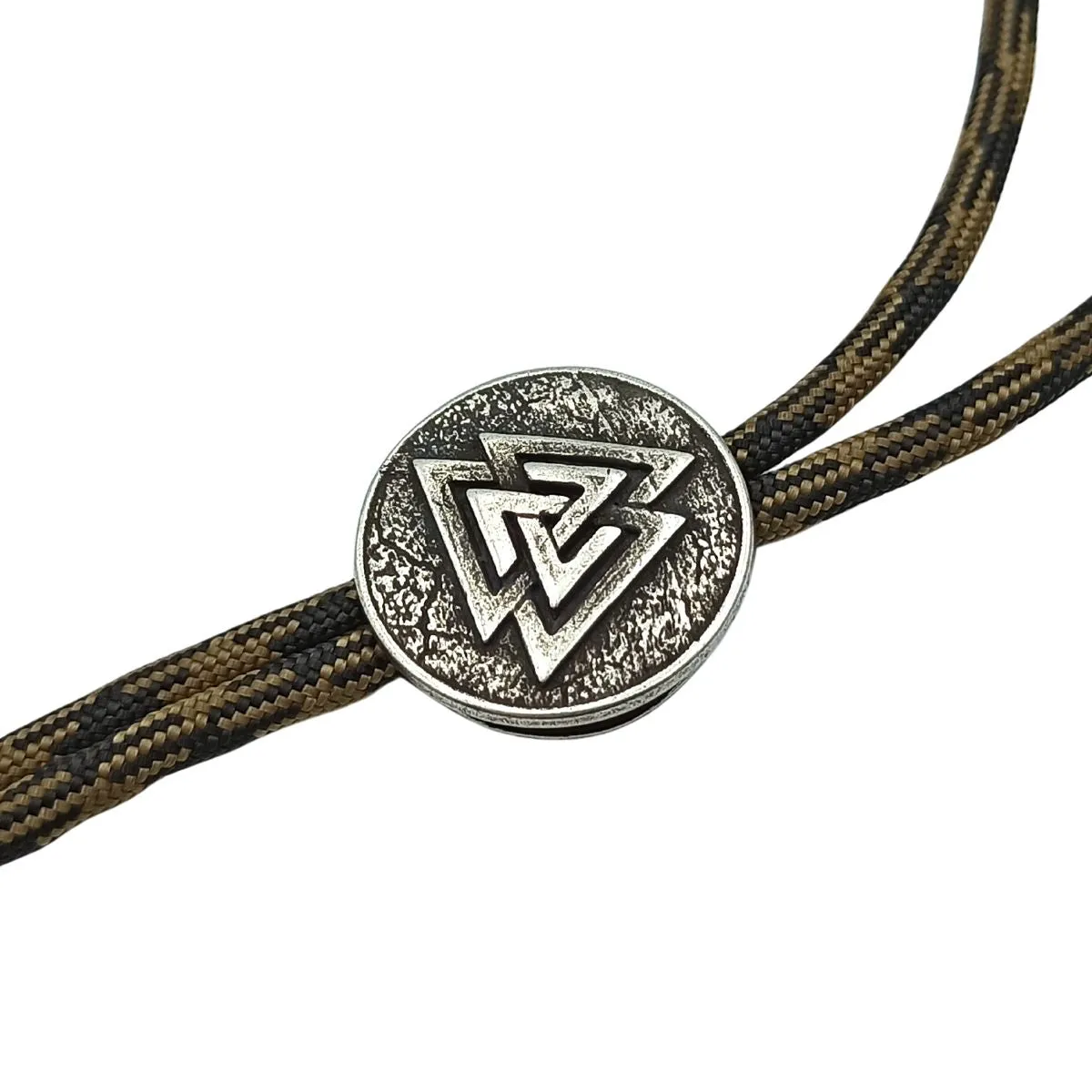 Valknut round paracord bead