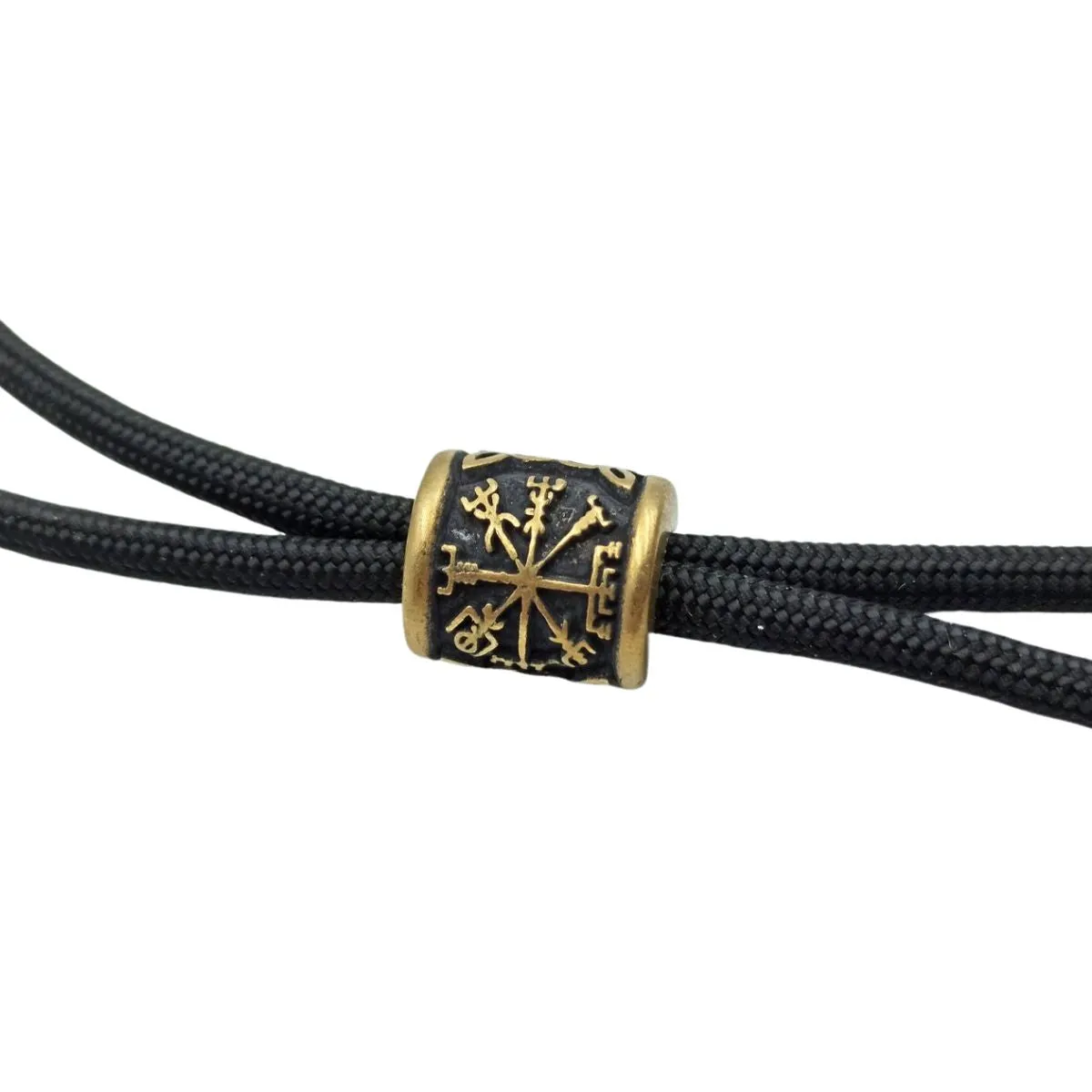 Vegvisir symbol bronze bead