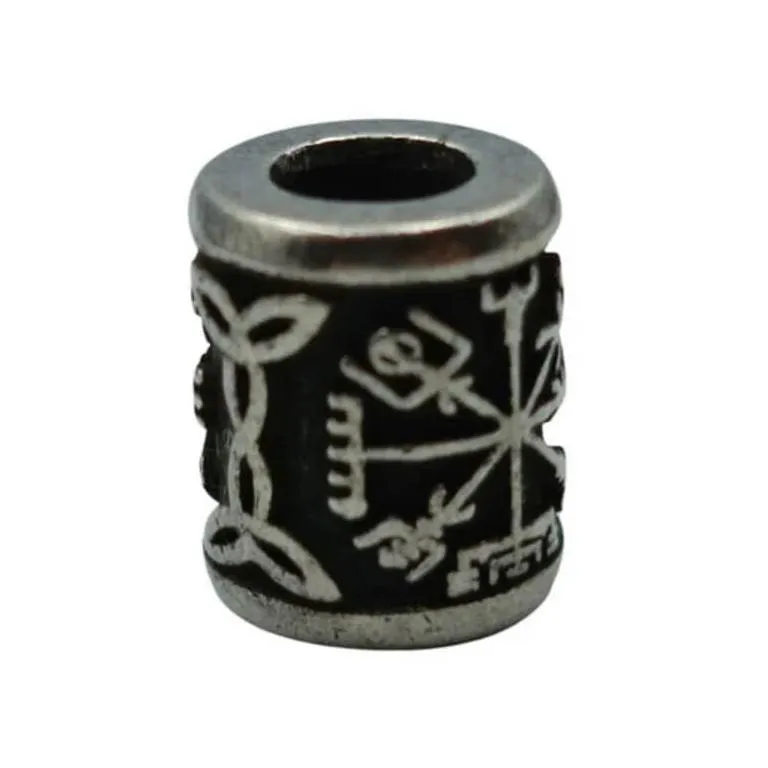 Vegvisir symbol bronze bead