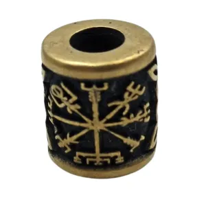 Vegvisir symbol bronze bead