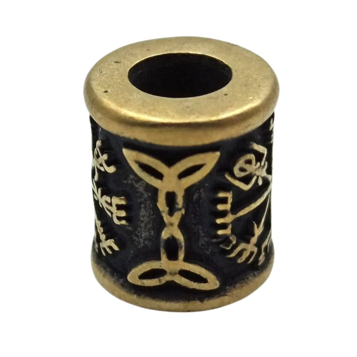 Vegvisir symbol bronze bead