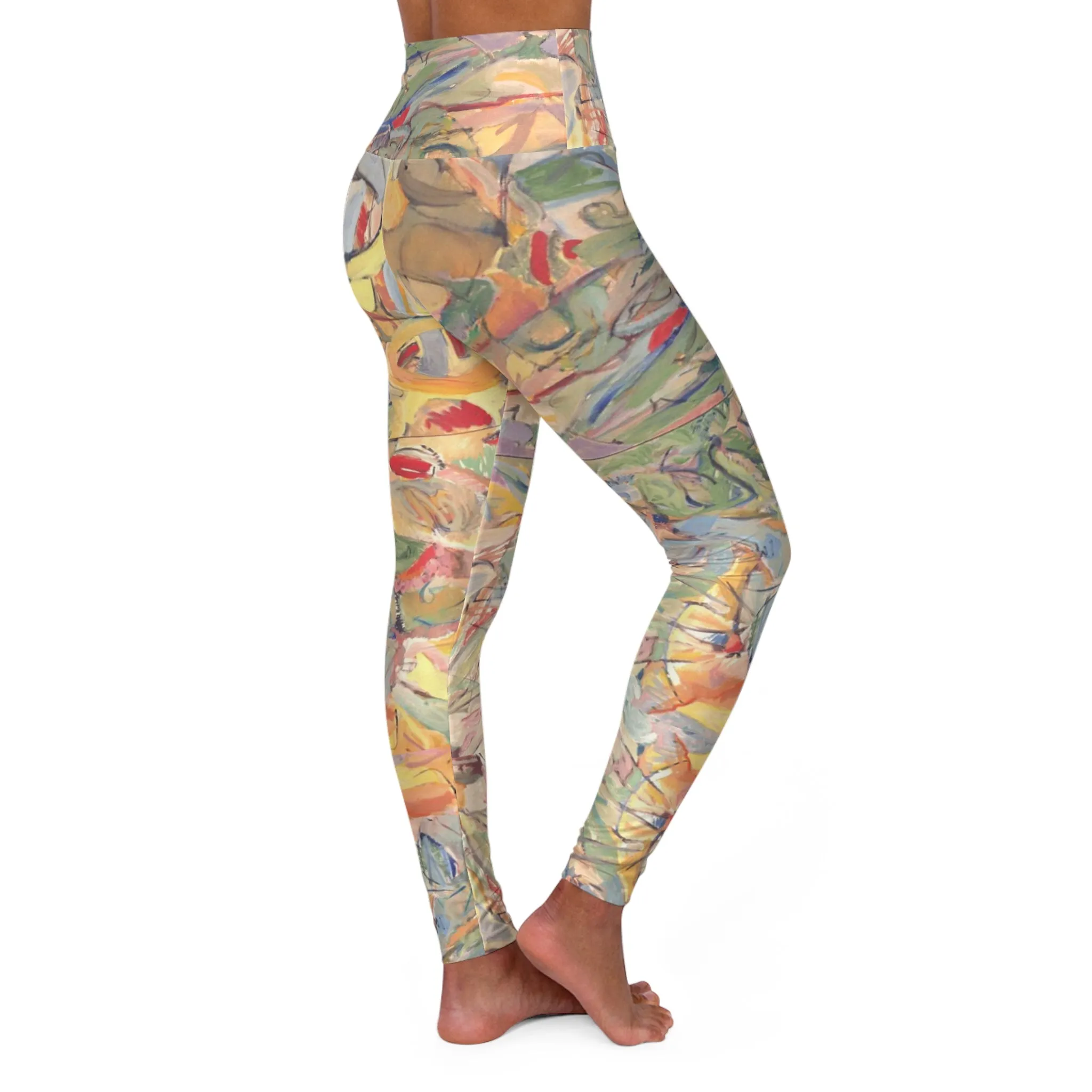 Vibrant High Waisted Yoga Leggings - Colorful Abstract Design for Active Lifestyle