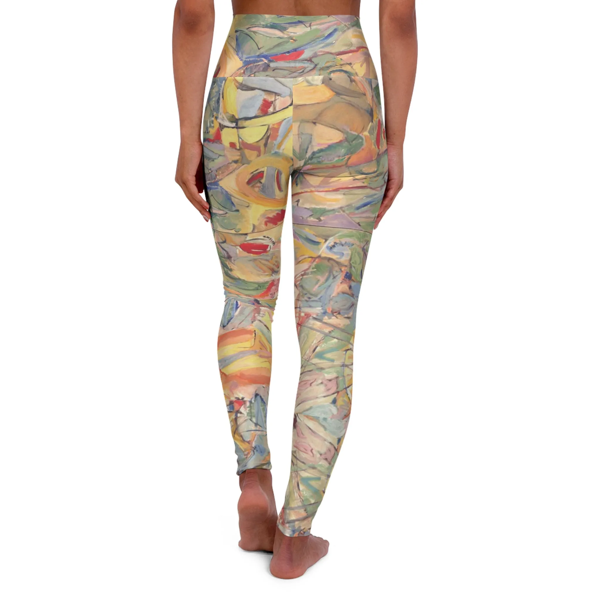 Vibrant High Waisted Yoga Leggings - Colorful Abstract Design for Active Lifestyle