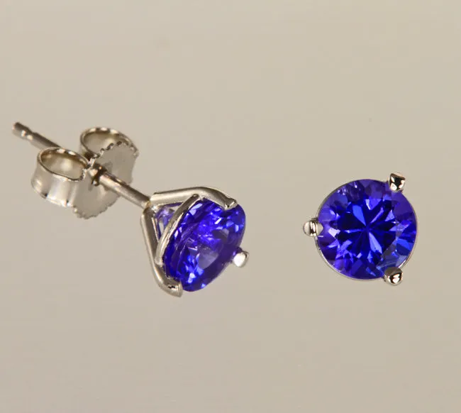 Vivid Color Tanzanite Earrings 1.15 Carat