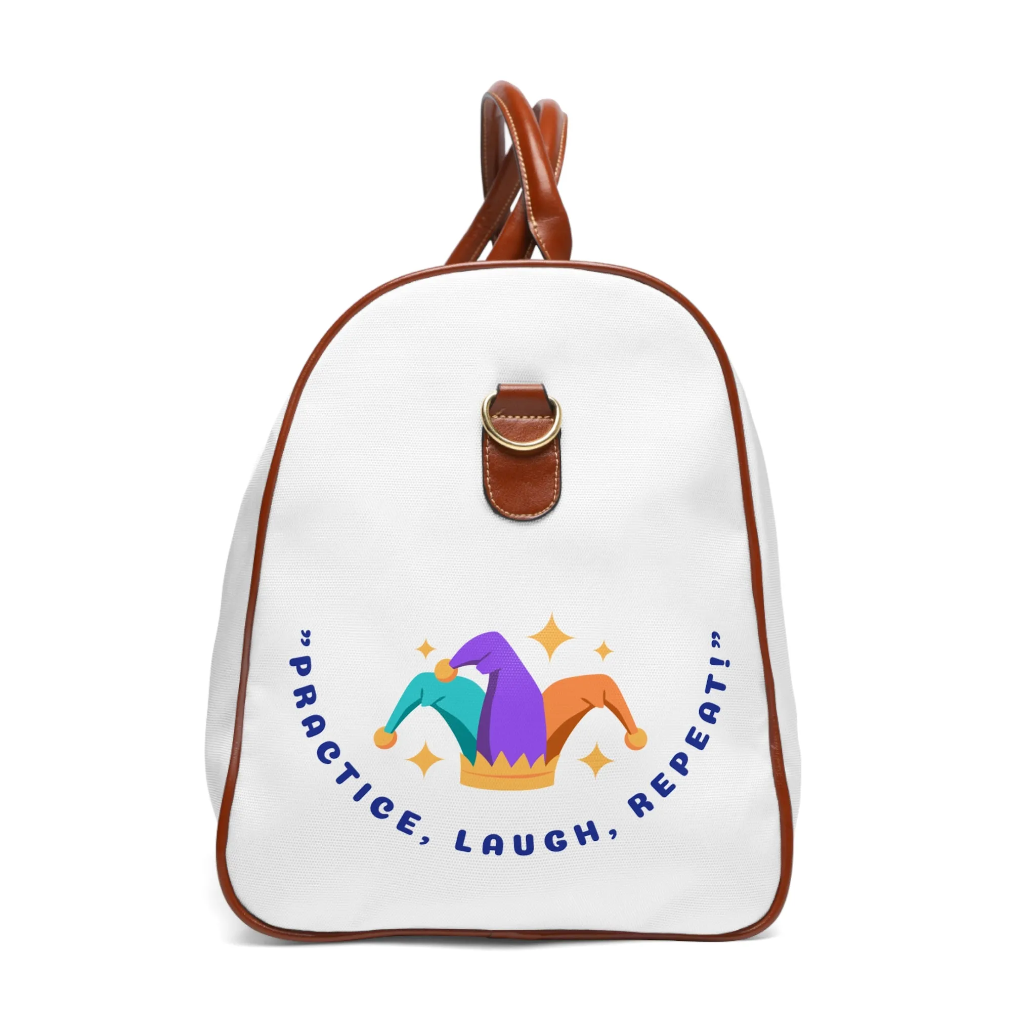 Waterproof Travel Bag - 'Practice, Laugh, Repeat' Design for Active Lifestyles