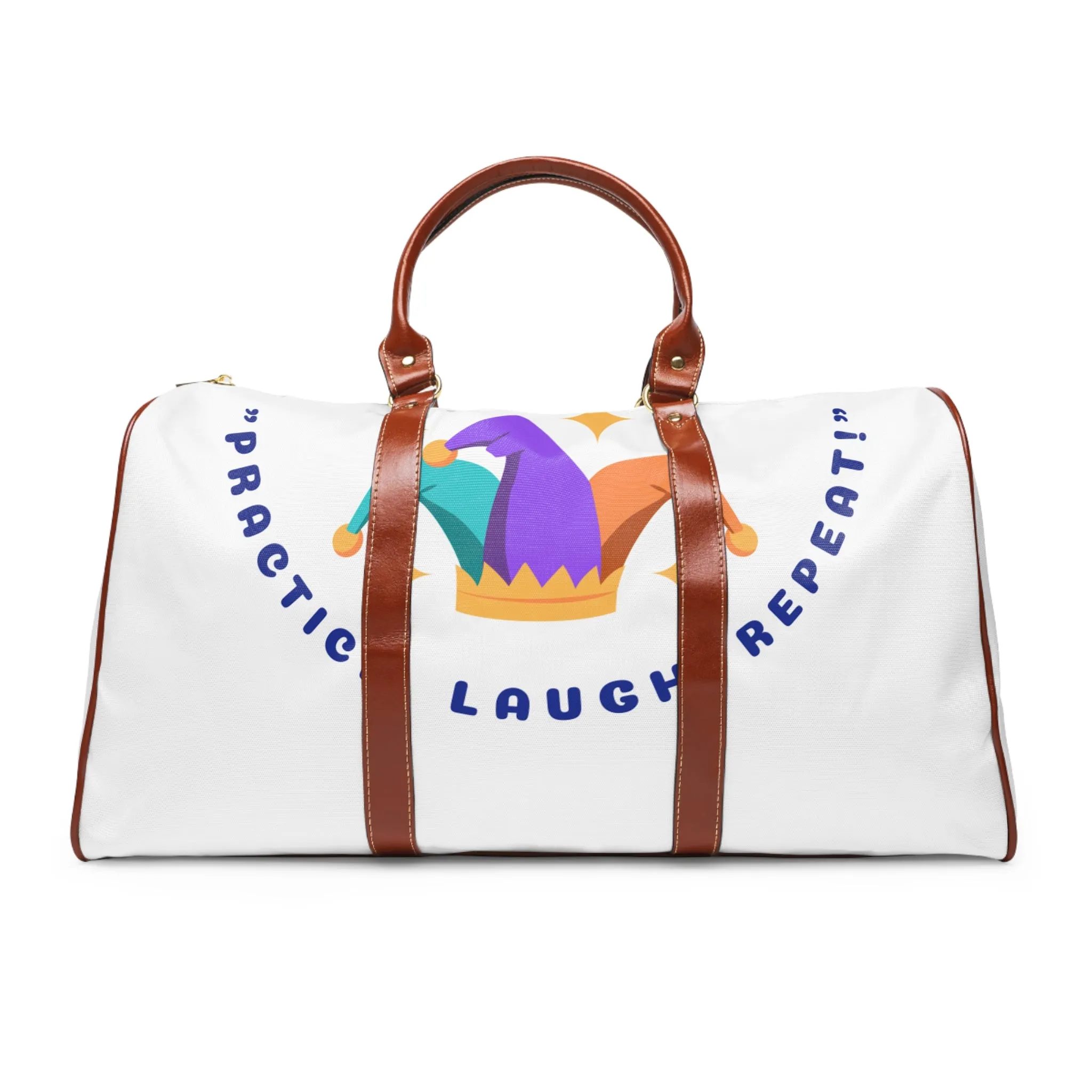 Waterproof Travel Bag - 'Practice, Laugh, Repeat' Design for Active Lifestyles