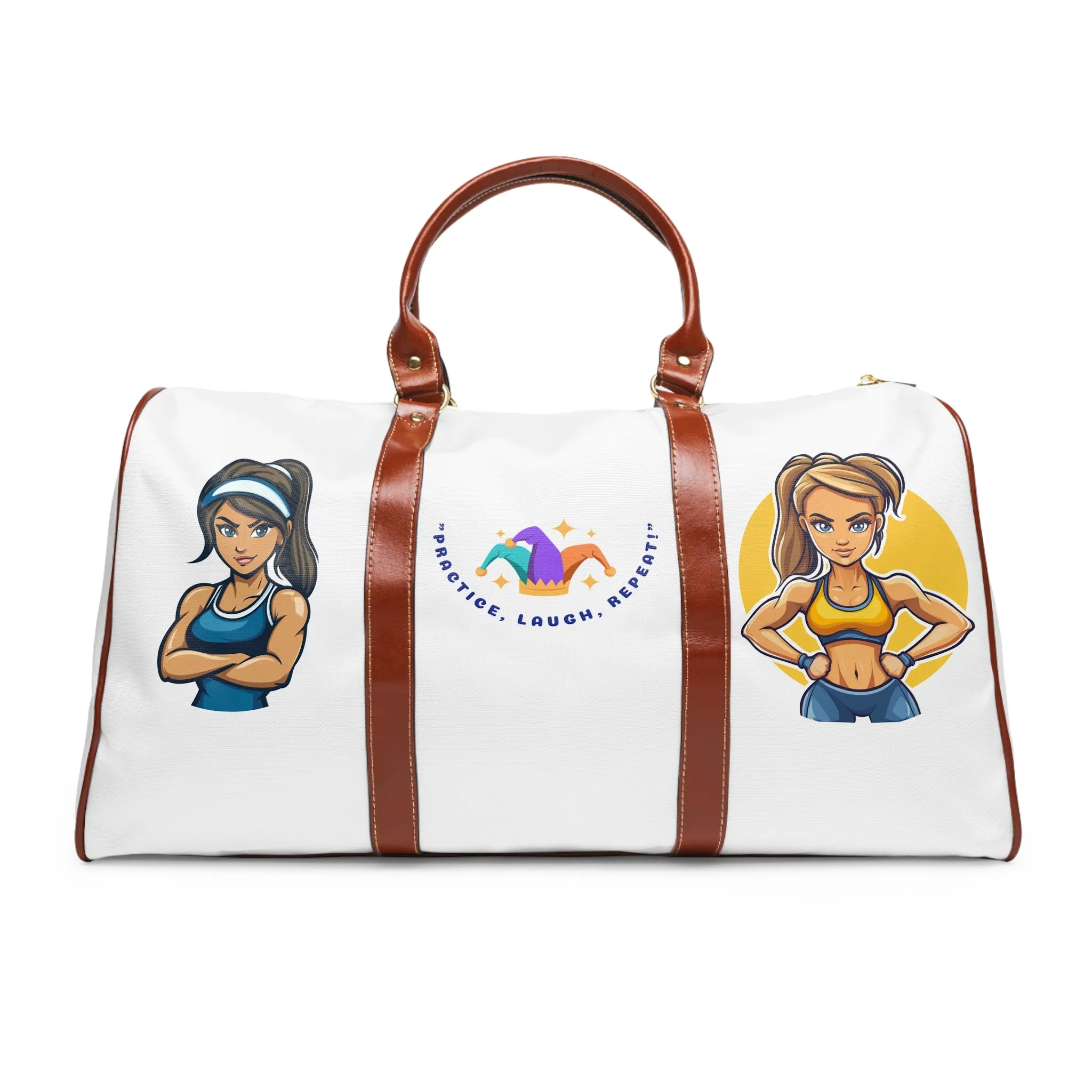 Waterproof Travel Bag - 'Practice, Laugh, Repeat' Design for Active Lifestyles