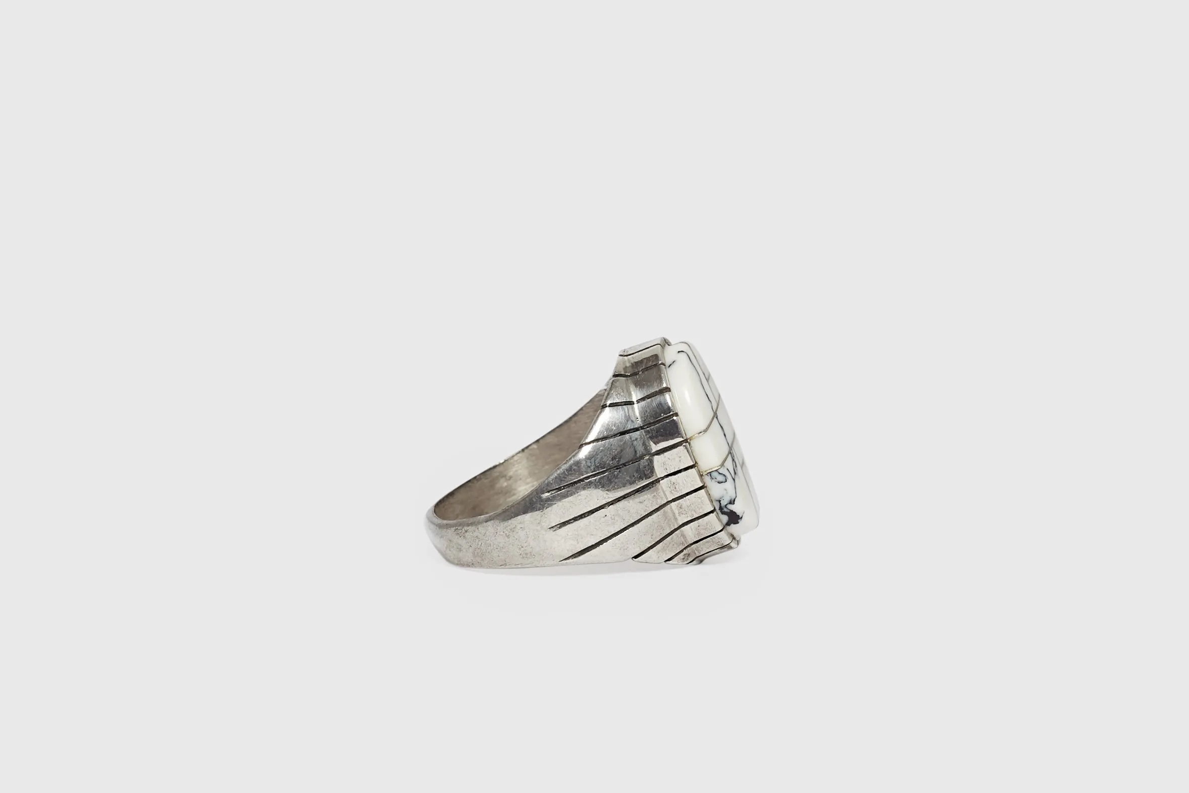 White Buffalo Turquoise Ring