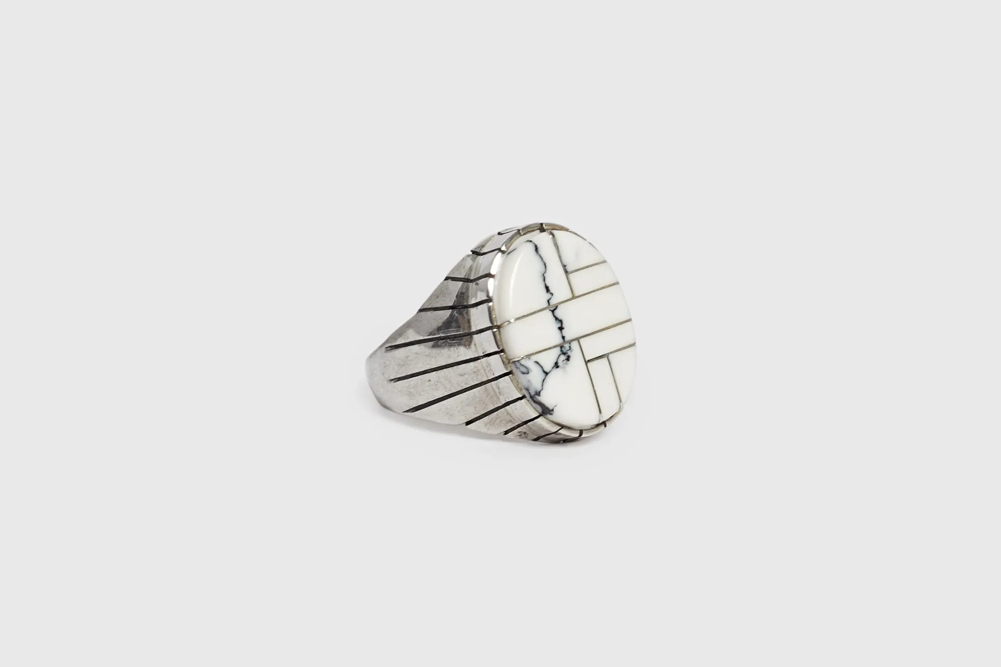 White Buffalo Turquoise Ring