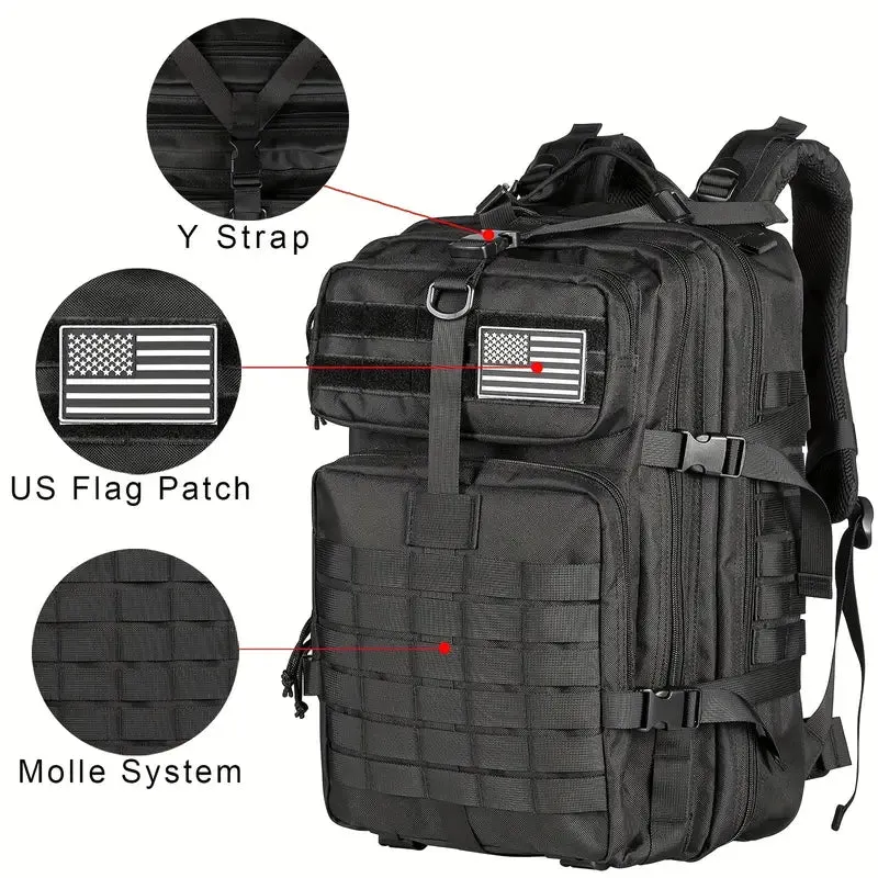 Wild West Frontier Explorer: 45L Tactical MOLLE Backpack for Outdoor Adventures