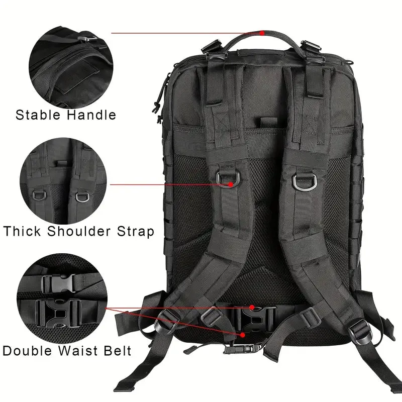 Wild West Frontier Explorer: 45L Tactical MOLLE Backpack for Outdoor Adventures