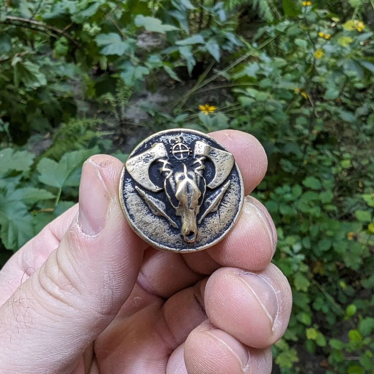 Wolf skull paracord bead