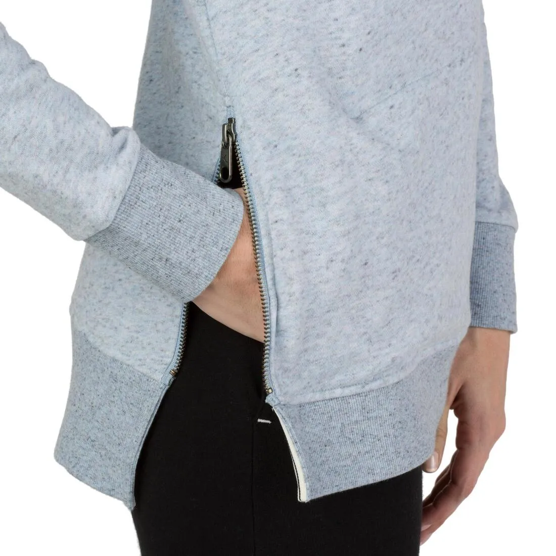 Women's Hooded Pilates & Gentle Gym Jacket - Mottled Blue