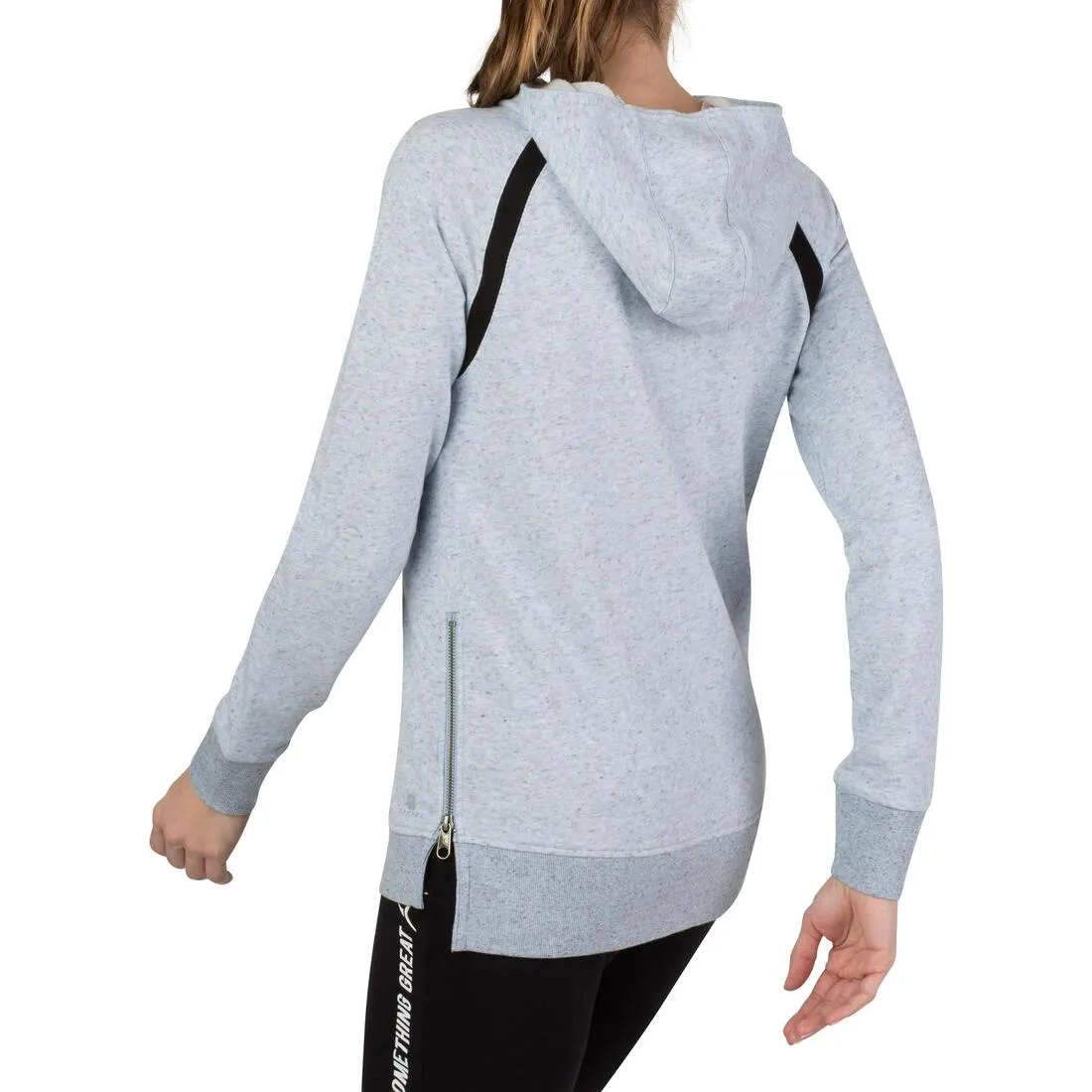 Women's Hooded Pilates & Gentle Gym Jacket - Mottled Blue