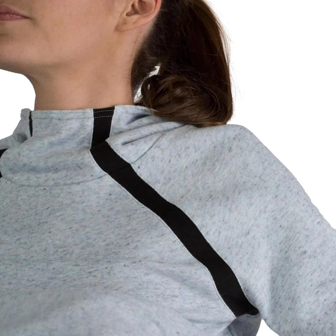 Women's Hooded Pilates & Gentle Gym Jacket - Mottled Blue
