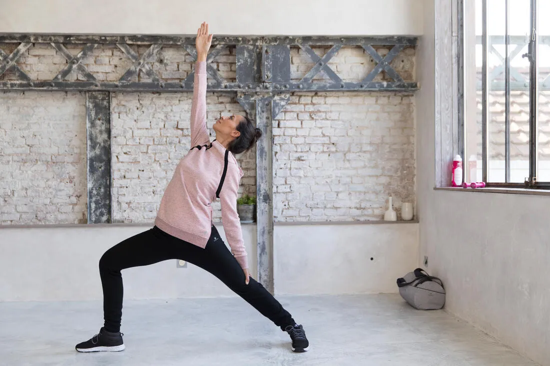 Women's Hooded Pilates & Gentle Gym Jacket - Mottled Blue