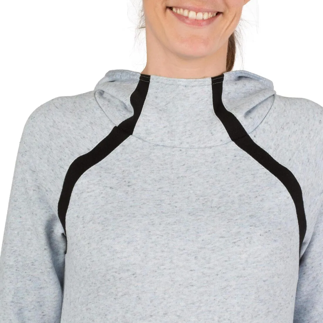 Women's Hooded Pilates & Gentle Gym Jacket - Mottled Blue
