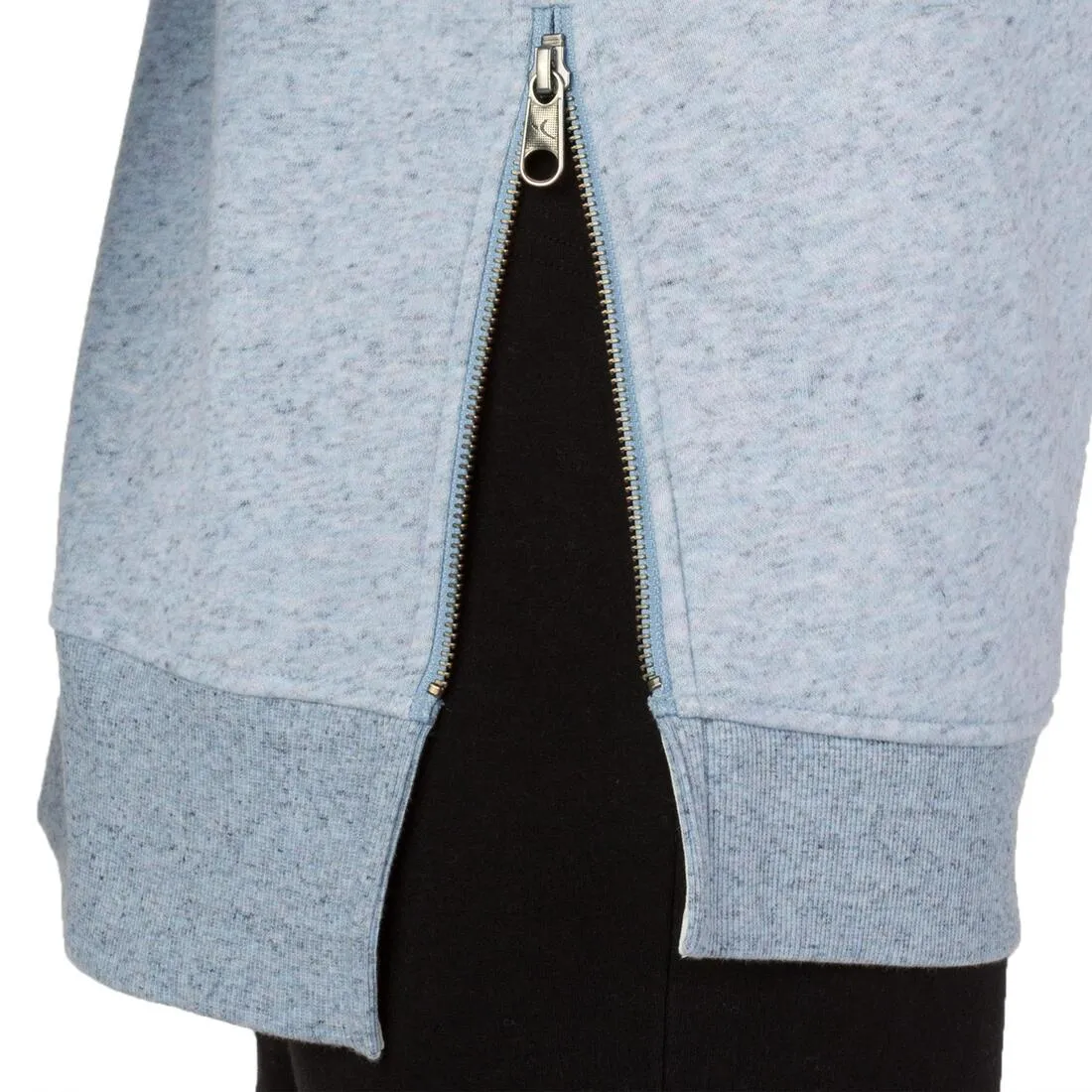 Women's Hooded Pilates & Gentle Gym Jacket - Mottled Blue