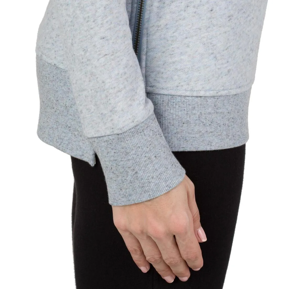 Women's Hooded Pilates & Gentle Gym Jacket - Mottled Blue