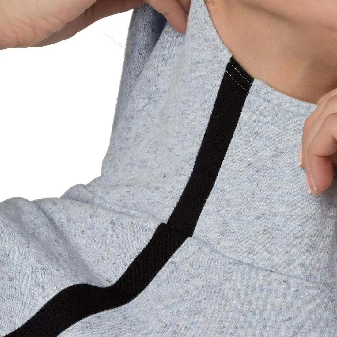 Women's Hooded Pilates & Gentle Gym Jacket - Mottled Blue