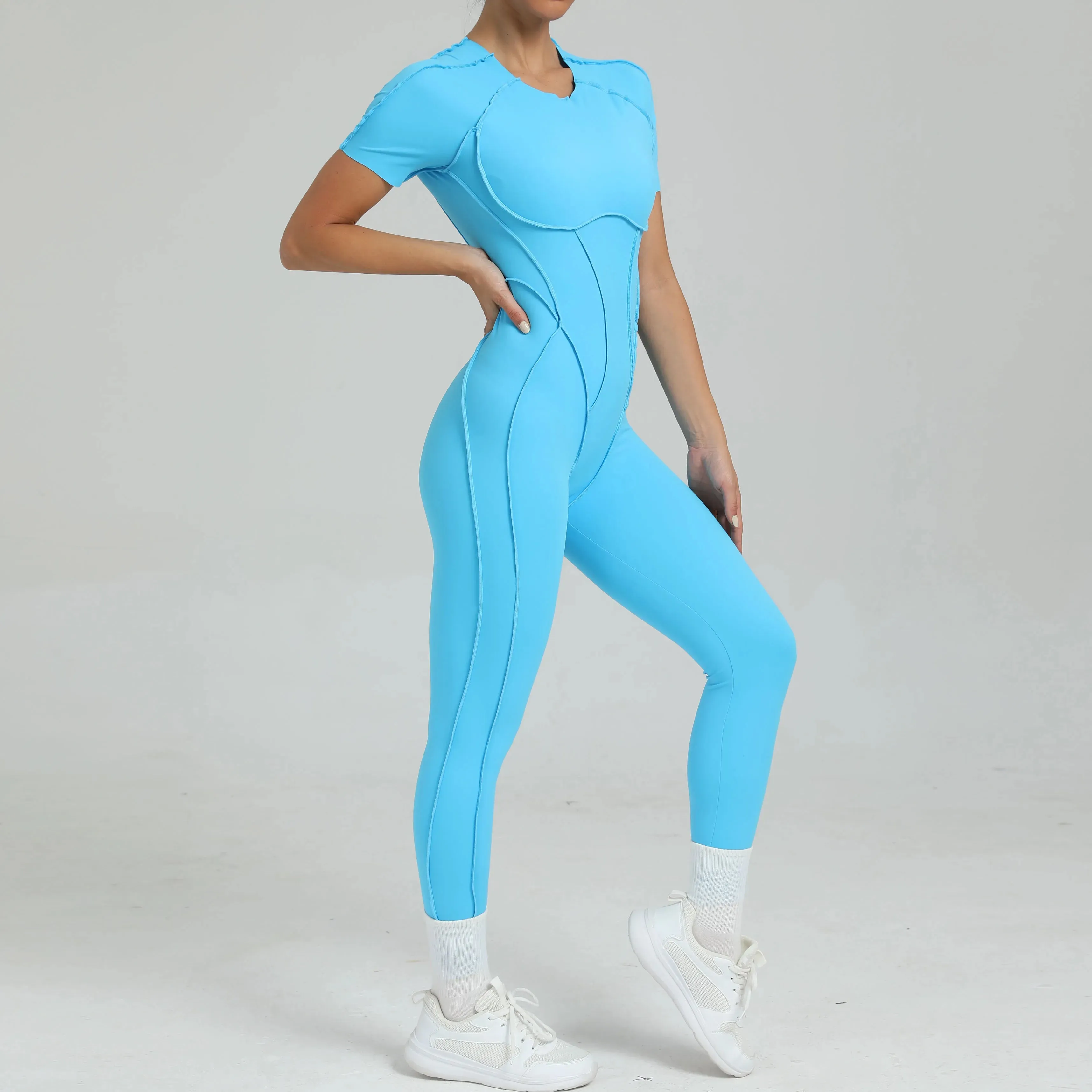 Women's One-Piece Suit with Short Sleeves