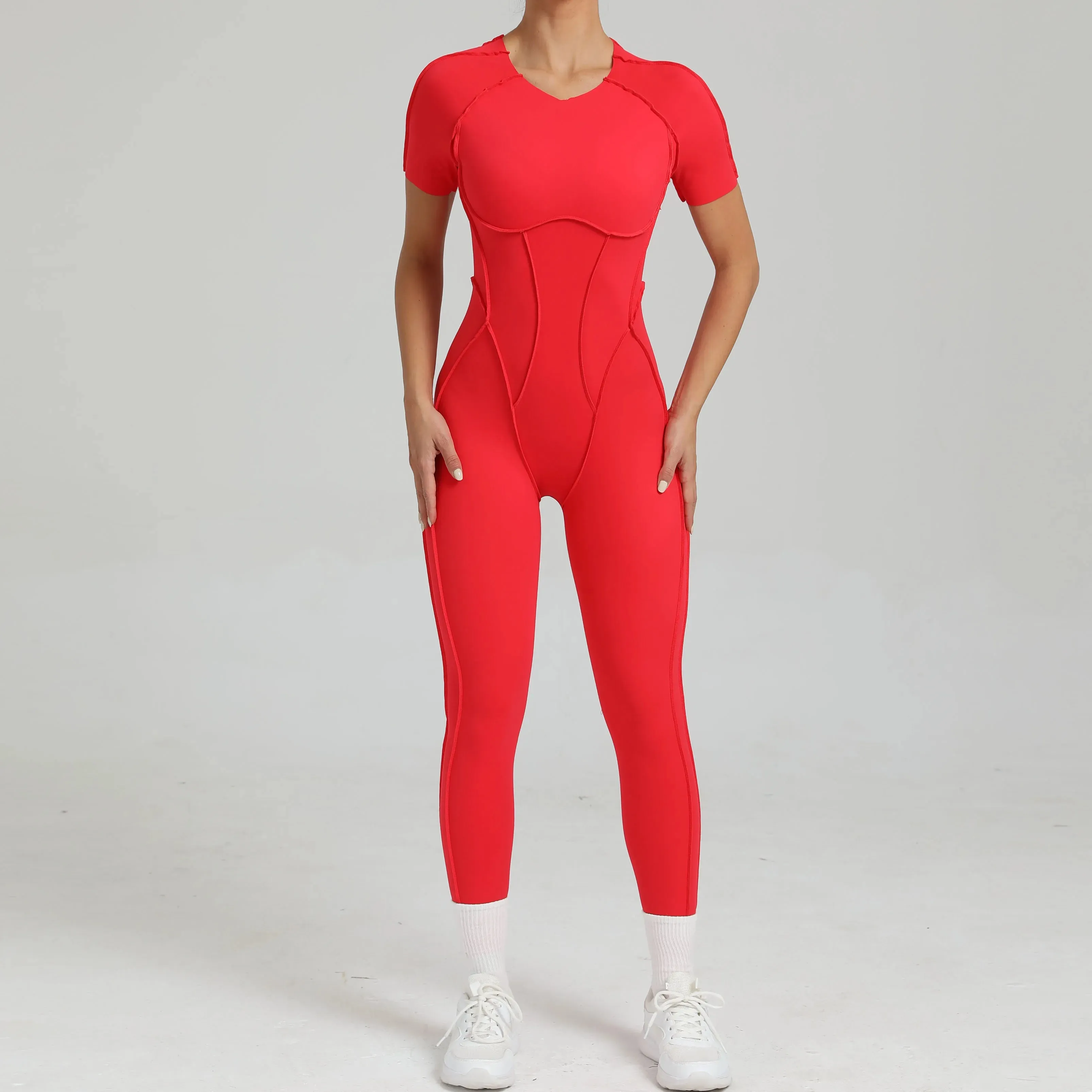 Women's One-Piece Suit with Short Sleeves