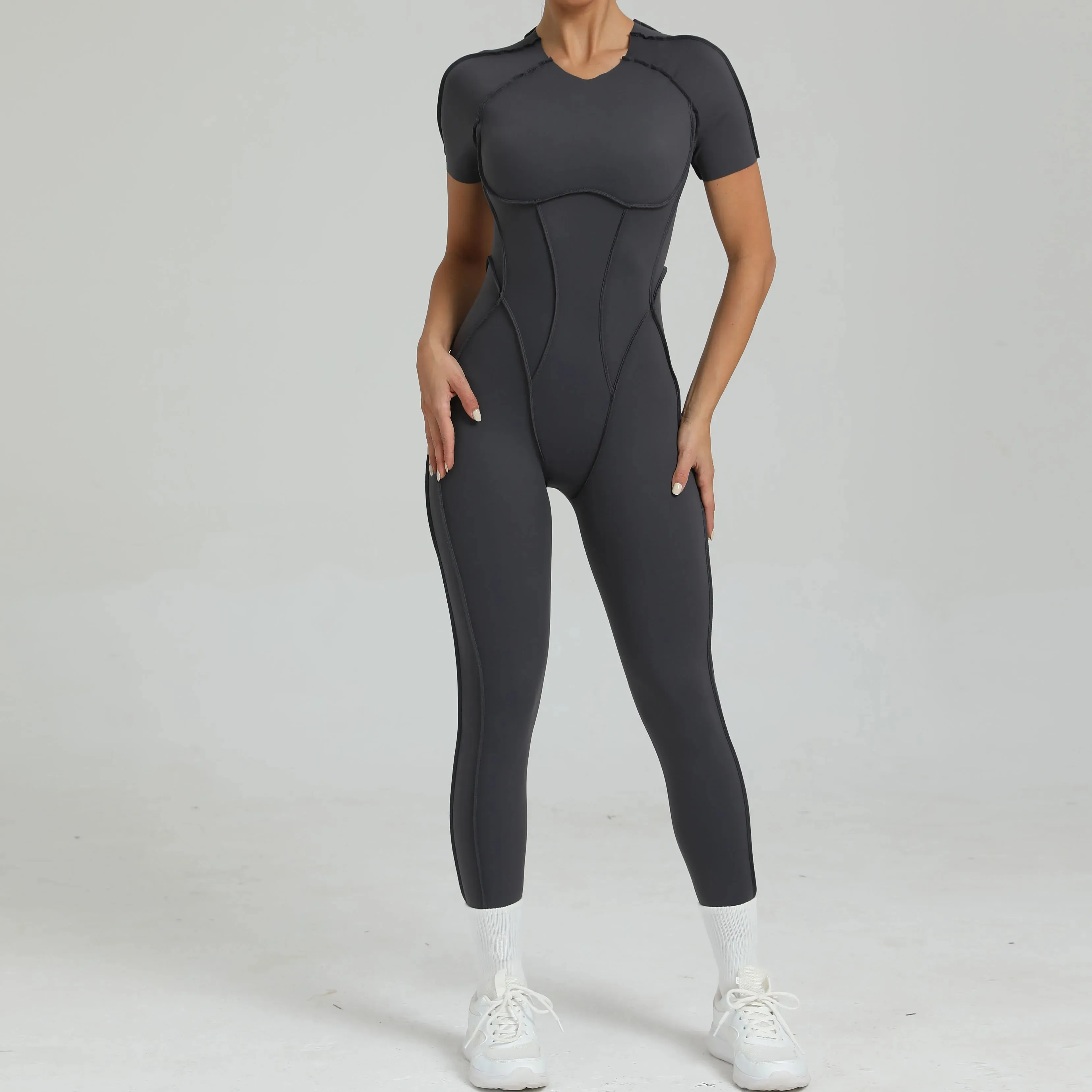 Women's One-Piece Suit with Short Sleeves