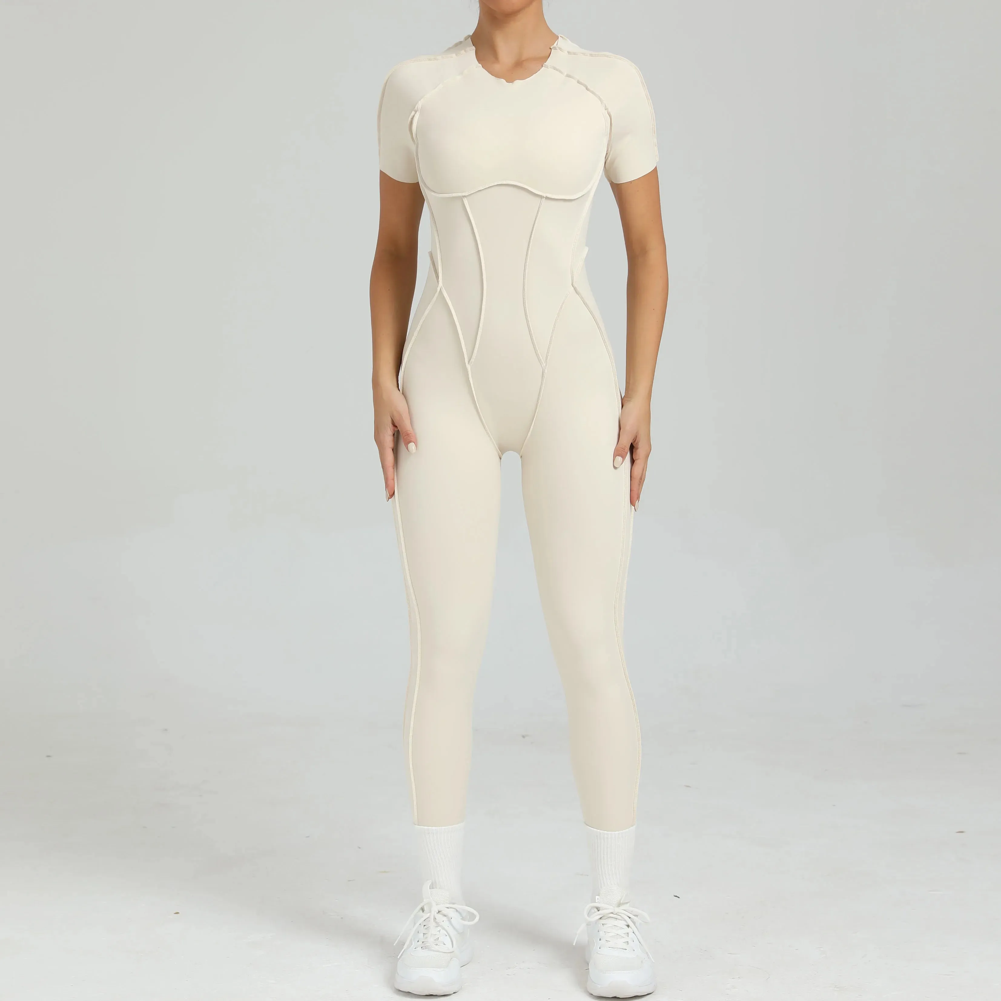 Women's One-Piece Suit with Short Sleeves