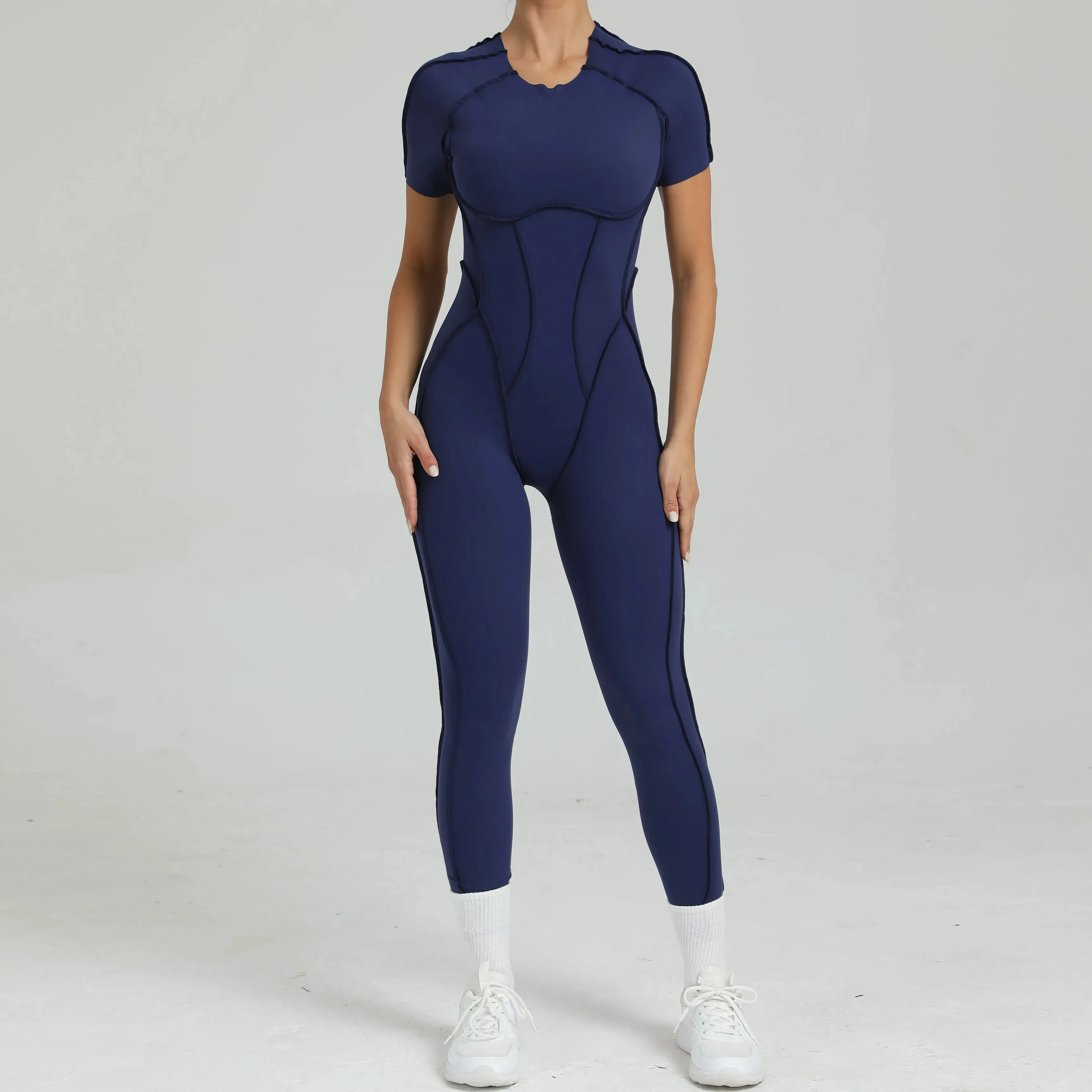 Women's One-Piece Suit with Short Sleeves