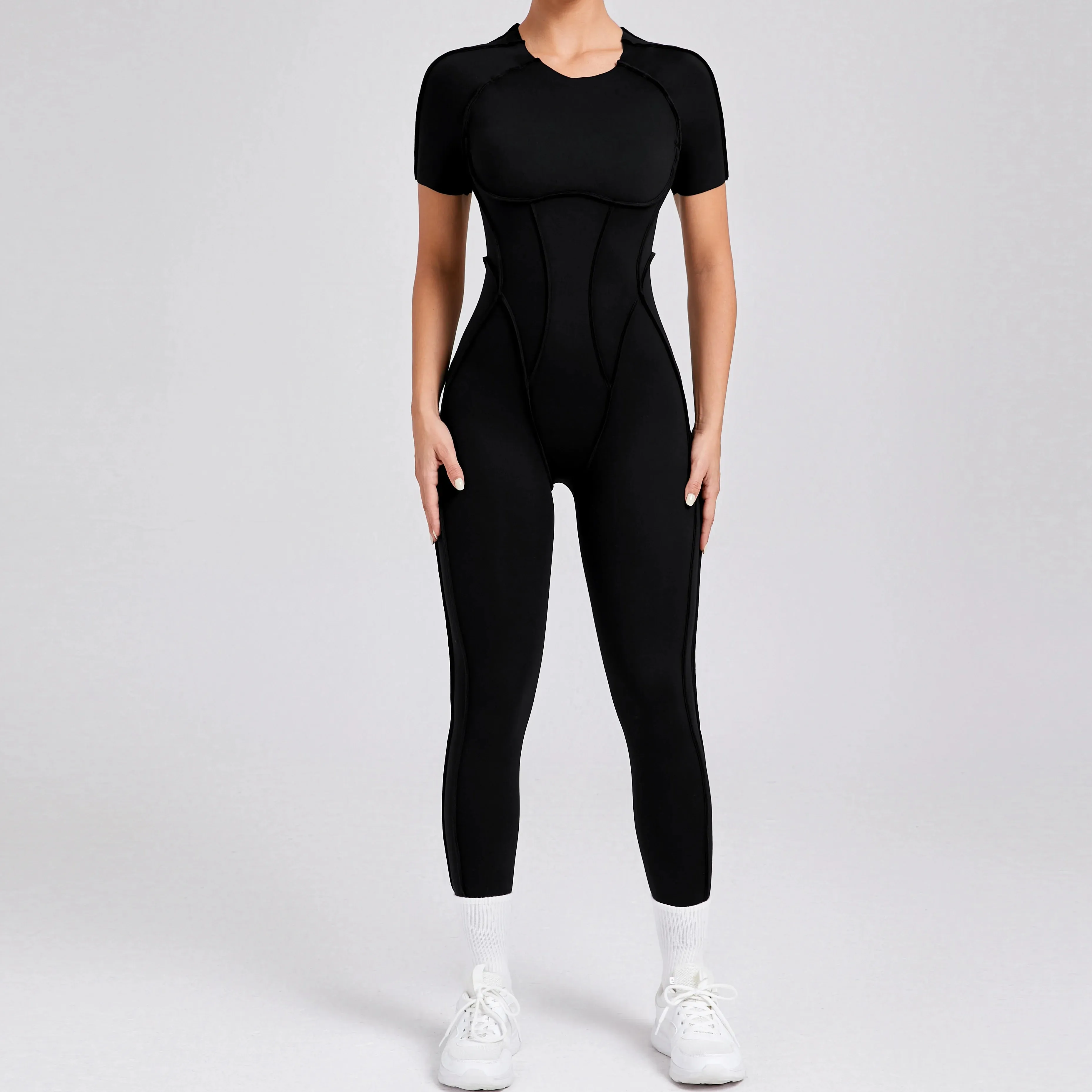 Women's One-Piece Suit with Short Sleeves