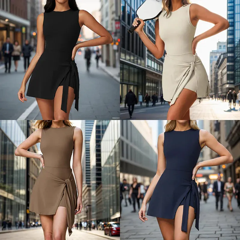 Women's Sport Dress – Fake Two-Piece Yoga & Tennis Skirt