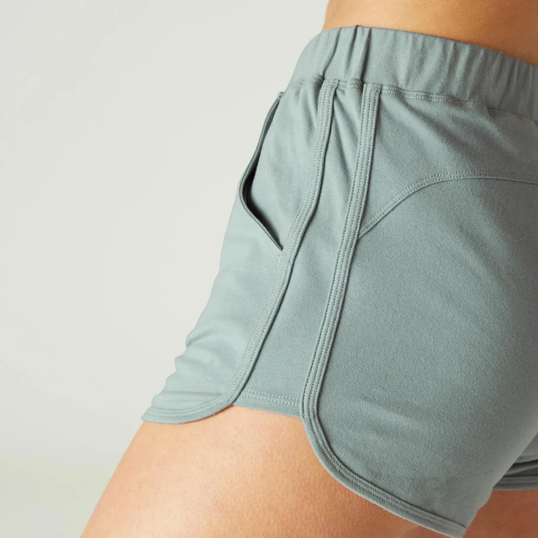 Women's Straight-Leg Cotton Fitness Shorts 520 With Pocket