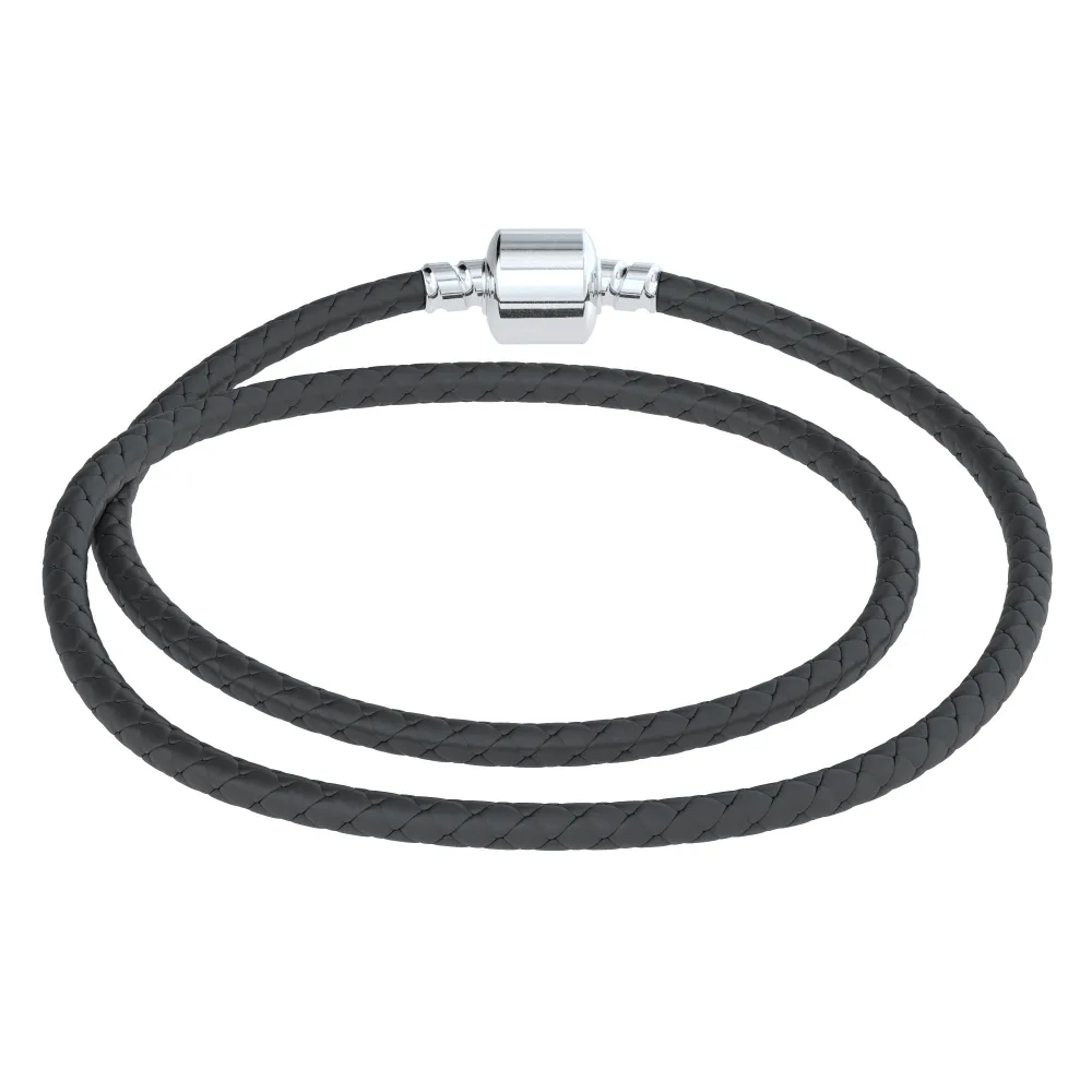 Woven Double Braided Leather Bracelet (Without Charm)