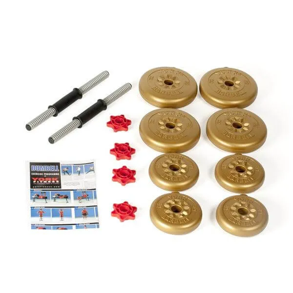 York 15kg Adjustable Vinyl Dumbbell Set