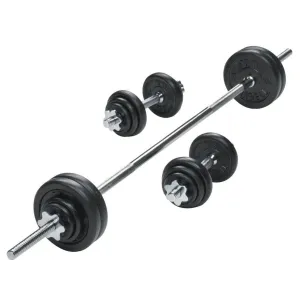 York 50kg Cast Iron Barbell & Dumbbell Weight Set