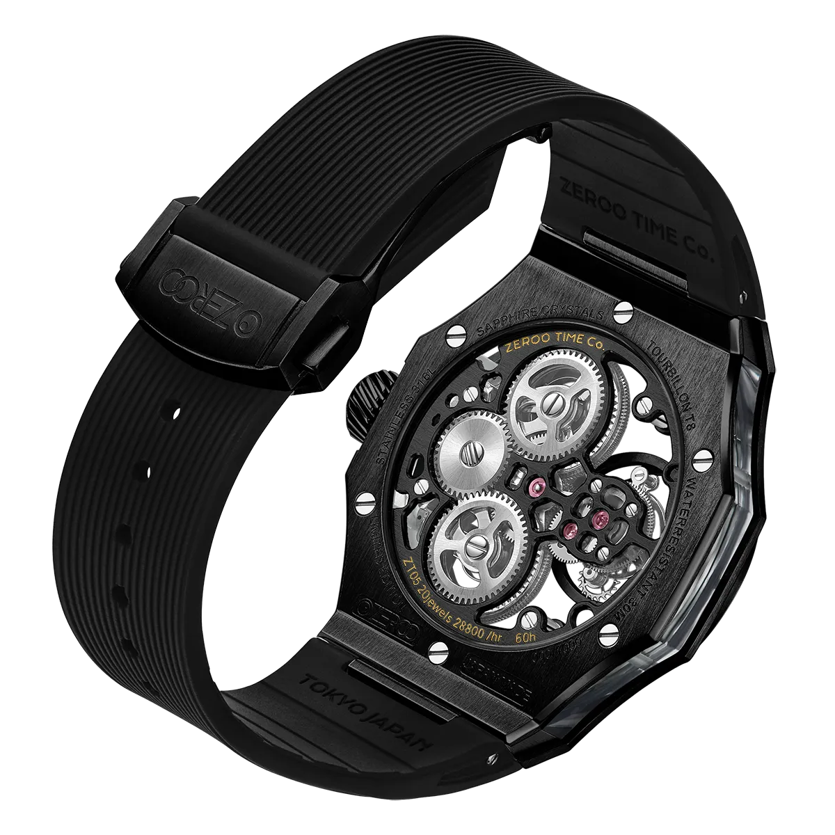ZEROO T8 THE ORION FULL SKELETON TOURBILLONMANUAL TOURBILLON WATCH FOR GENTS - ZT008BBB